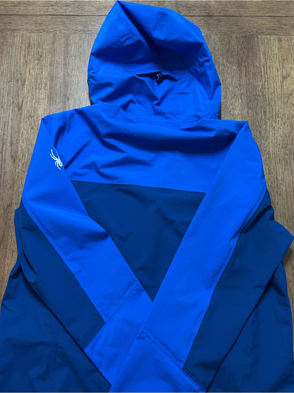 Spyder Men’s Waterproof Hooded Rain Jacket Royal Blue Medium NWT - Picture 6 of 6